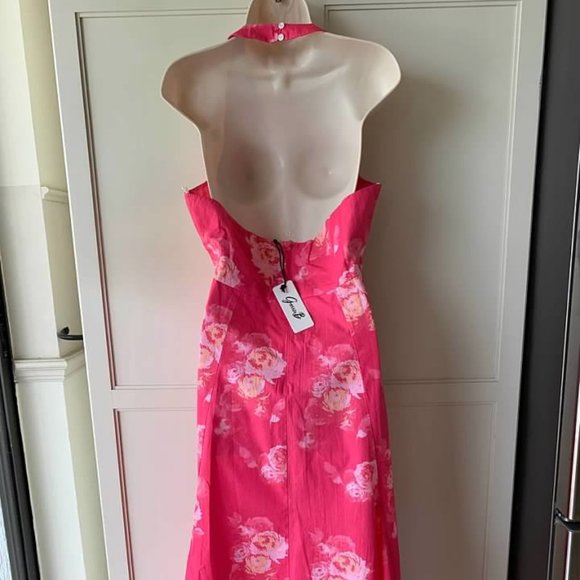 Garrie B Halter Midi Dress Pink- NWT SZ L - Picture 5 of 6